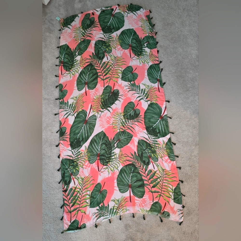 Everything But Water Tropical Leaf Print Swim Cover-Up